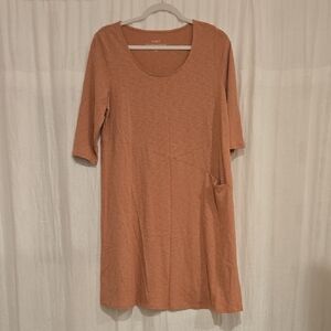 Pure Jill Easy Knit Seamed Dress Terra Cotta Pink Spring Normcore | SP